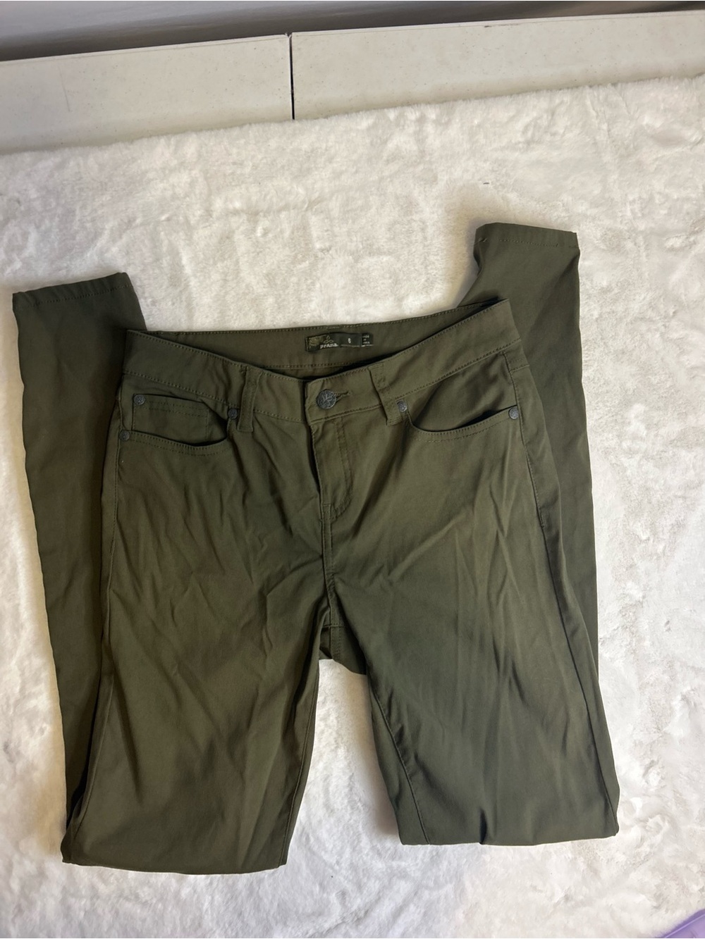 prAna Women’s Size 6 Olive Green Stretch Slim Hiking Travel Pants